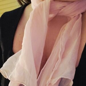 Elegant Pale Pink Sheer Scarf
